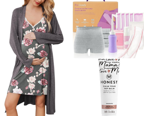 Postpartum Essentials just for mom cover photo collage