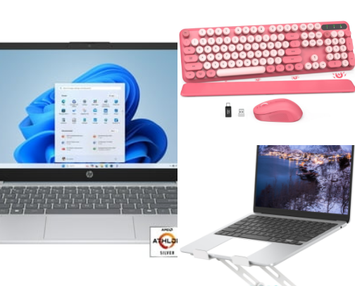 Laptop and accessories cover photo collage