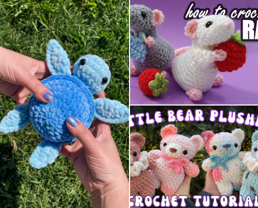 Crochet Plushie Tutorials! 🎀 cover photo collage