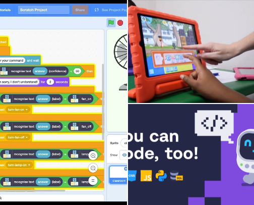The Best Free Coding Apps & AI Tools for Kids (K-12 Homeschool Resources) cover photo collage