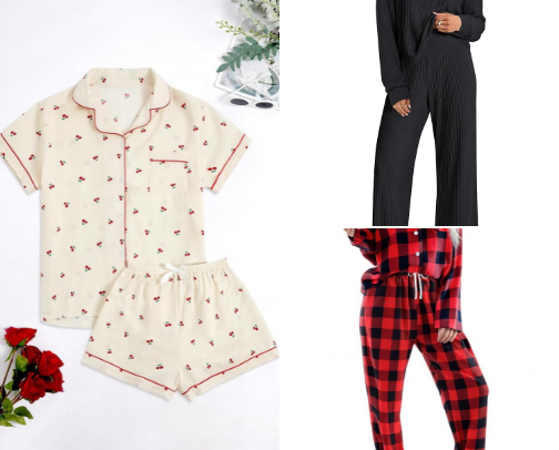 Women’s Fall Pajamas – Cozy Long Sleeve Sleepwear Set, Soft Lounge PJs for Autumn, Cute Seasonal Nightwear for Home and Gifts cover photo collage