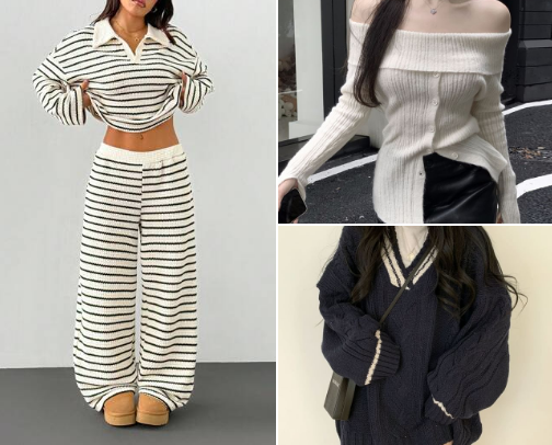 "Winter Warmth Wardrobe ~ Sweaters and Sweatshirts" cover photo collage