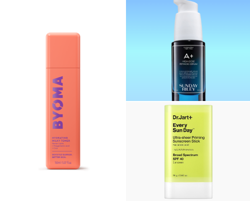 Skincare favorites / combination acne prone skin cover photo collage