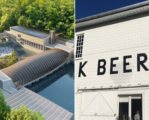 Museum art, wine and beer cover photo collage