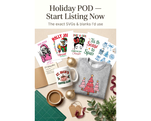 🎄 Holiday & Christmas POD — Start Listing Now to Cash In This Season cover photo collage