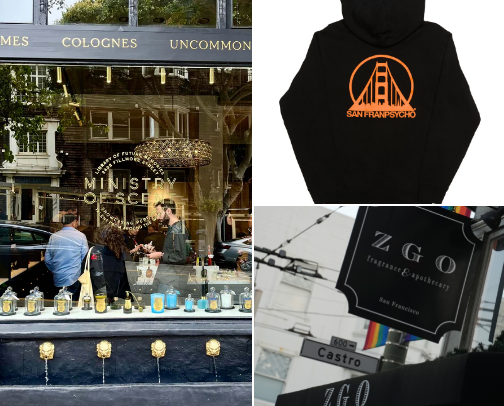 San Francisco Shopping, Scents & Sips cover photo collage