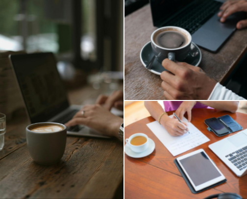 Upbeat Morning Coffee Jazz for a Productive Start cover photo collage