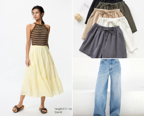 Buttom outfit for men and women cover photo collage
