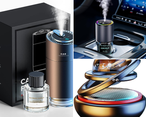 Car air freshener cover photo collage