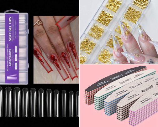 Nails supplies 🎀 cover photo collage