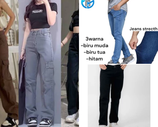 Celana jeans cover photo collage