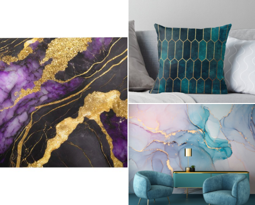 Curated Marble-Patterned Home Decor cover photo collage