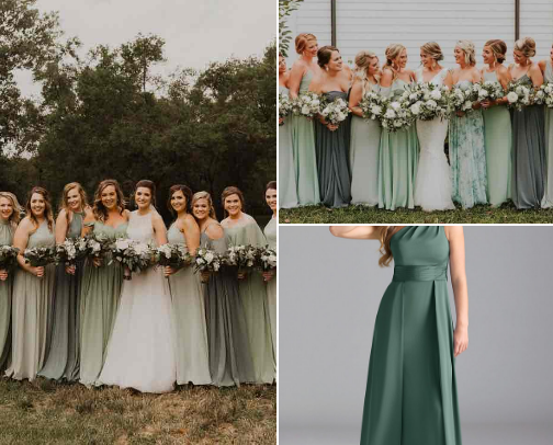 Green Bridesmaid Dresses cover photo collage