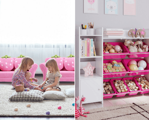 Girls Pink Playroom cover photo collage