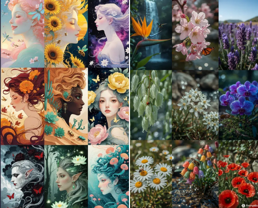 Premium Prompt Ideas, Versatile Digital Art for Creative Projects cover photo collage