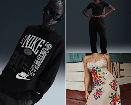 Woman clothes cover photo collage
