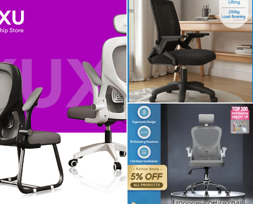 Comfortable Office Chairs and Gaming's Chair cover photo collage