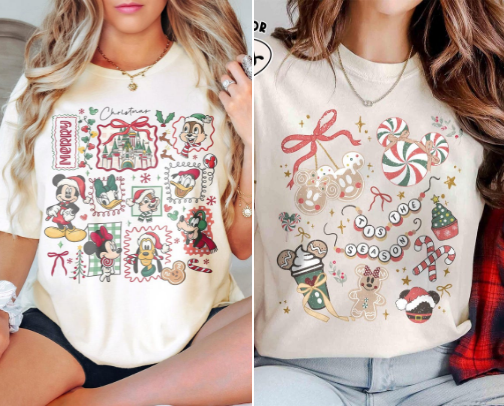 Christmas Disney World Shirts for Women cover photo collage