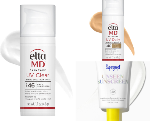 Best Non-Comedogenic Sunscreens (No white cast) cover photo collage