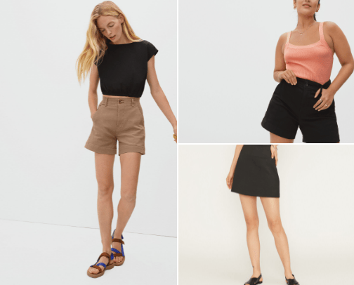 shorts and skirts cover photo collage
