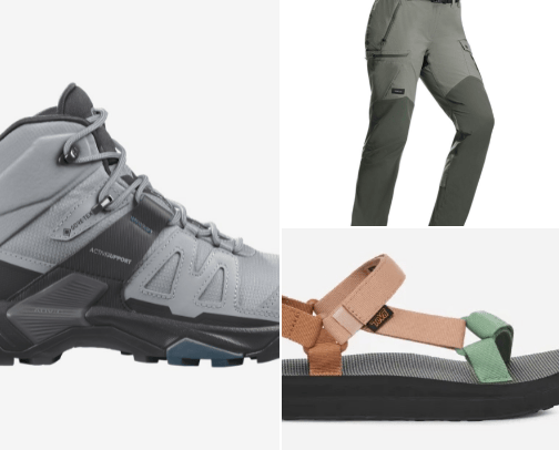 Outdoor clothing necesities cover photo collage