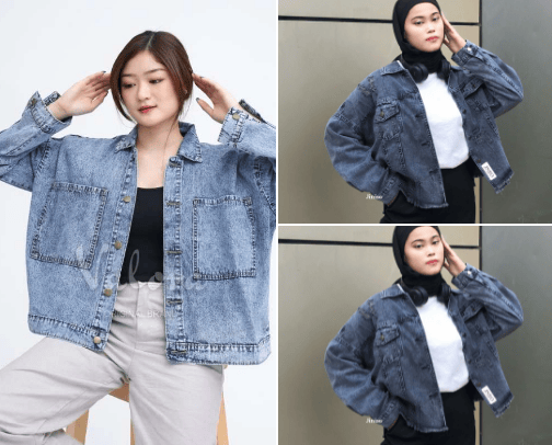 classic denim jacket​ cover photo collage