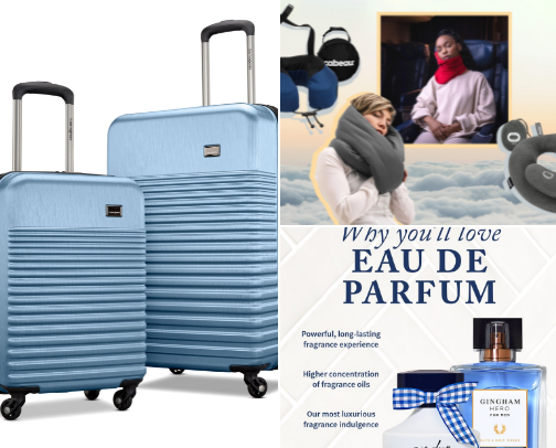 Travel must have meets comfort cover photo collage