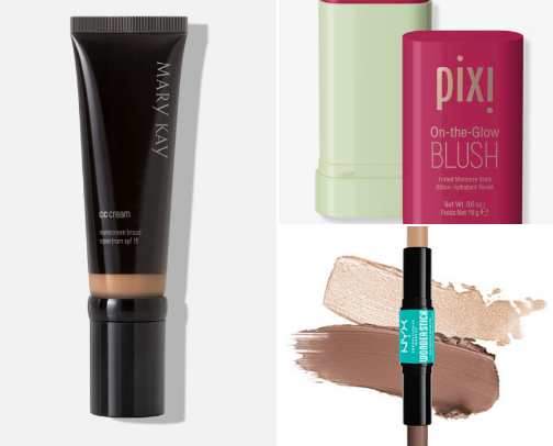 My personal acne + oily skin safe makeup routine cover photo collage