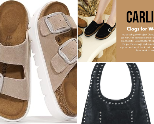 Women shoes and sandals cover photo collage