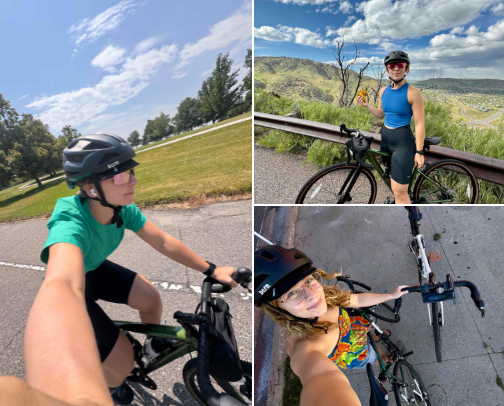 Cycling girl things cover photo collage