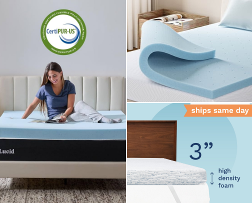 Comfy memory foam mattress toppers cover photo collage