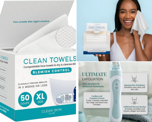 🦋 Acne-Safe Clean Girl Routine 🌷🫧 cover photo collage