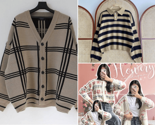 Cardigan korean cover photo collage