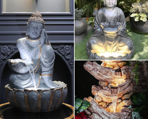 Home and Garden Fountains to live for😍 Ultimate peace creators 😌💕 cover photo collage