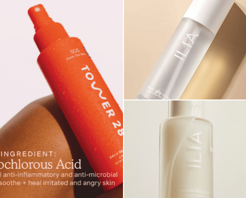 skincare + makeup cover photo collage