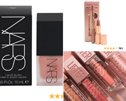 Makeup products cover photo collage