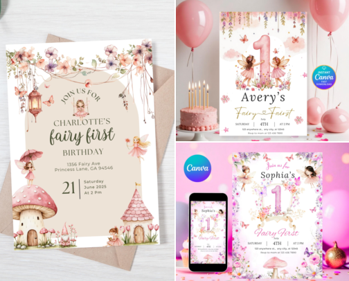 Fairy First Birthday! cover photo collage