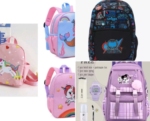 Tas sekolah anak cover photo collage
