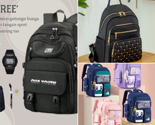 Tas sekolah anak cover photo collage