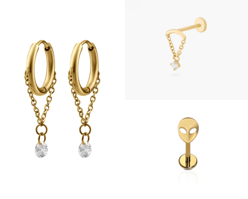 top gold earring styles: from hoops to studs and everything in between. cover photo collage