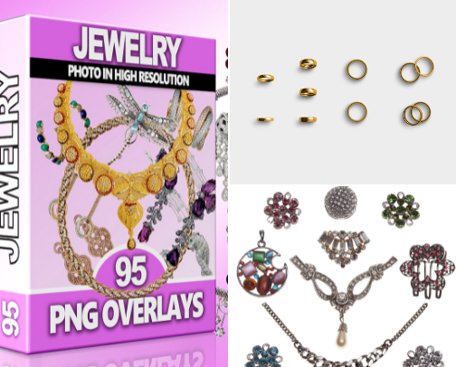 Jewellery Flatlay PNG Graphics No AI cover photo collage