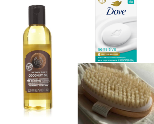 Everything Shower Must haves for sensitive skin cover photo collage