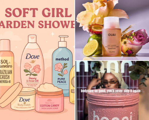 🛁🌷 Soft Girl Garden Shower ✨🍃 cover photo collage