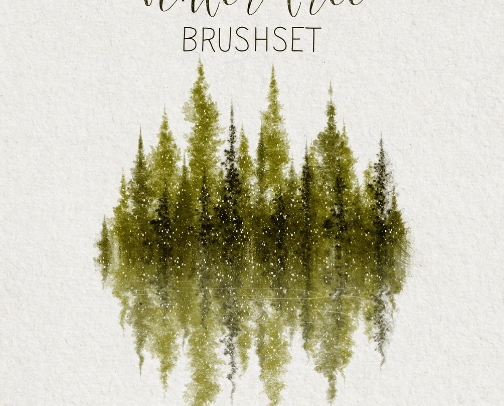Digital Watercolor Plants Brushes & Textures #NoAI cover photo collage