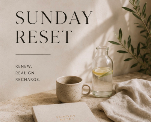 Sunday Reset Ritual Guide cover photo collage