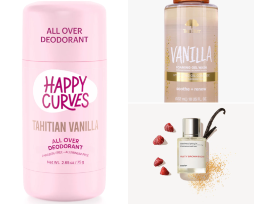 Body Care, Skincare, and Beauty Products I Love Pairing Together To Smell Like A Vanilla Cookie cover photo collage