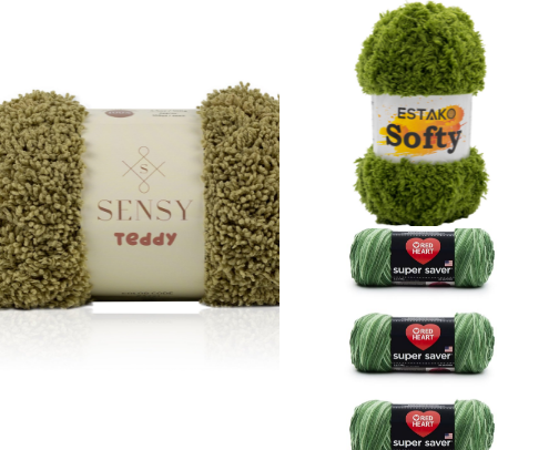 Moss and grass yarn cover photo collage