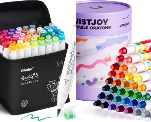 Really good items for all things coloring and art cover photo collage