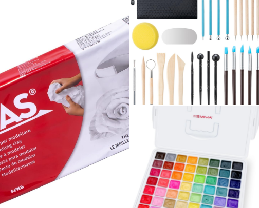 Art Supplies I used on my Video (Amazon) cover photo collage