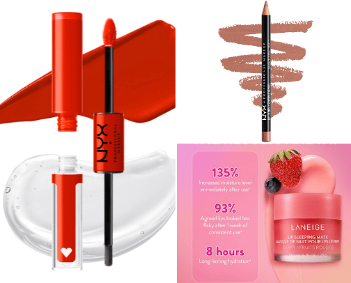 Lip products 💋 cover photo collage